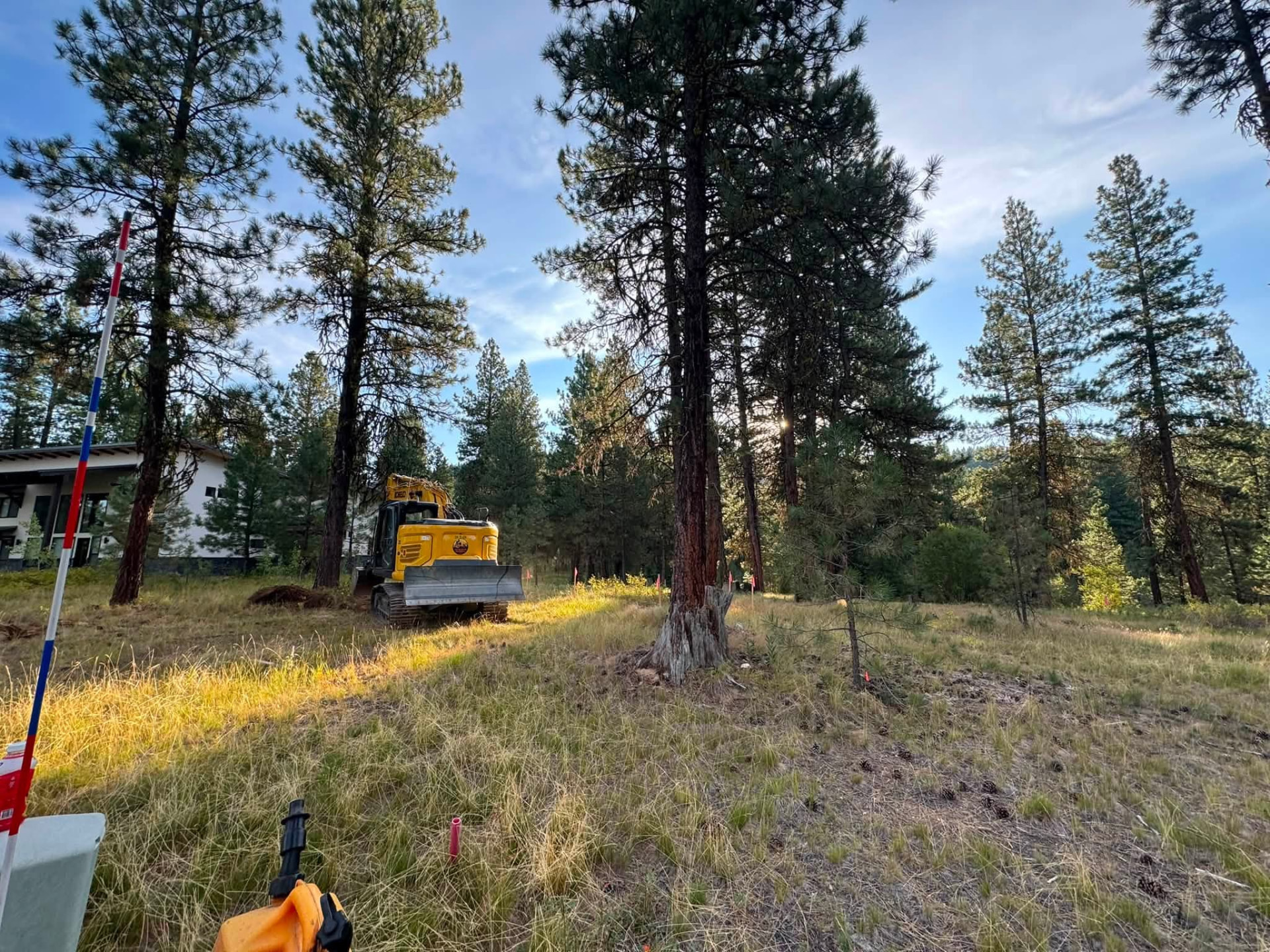 Foundation prep in a tight mountain lot - before